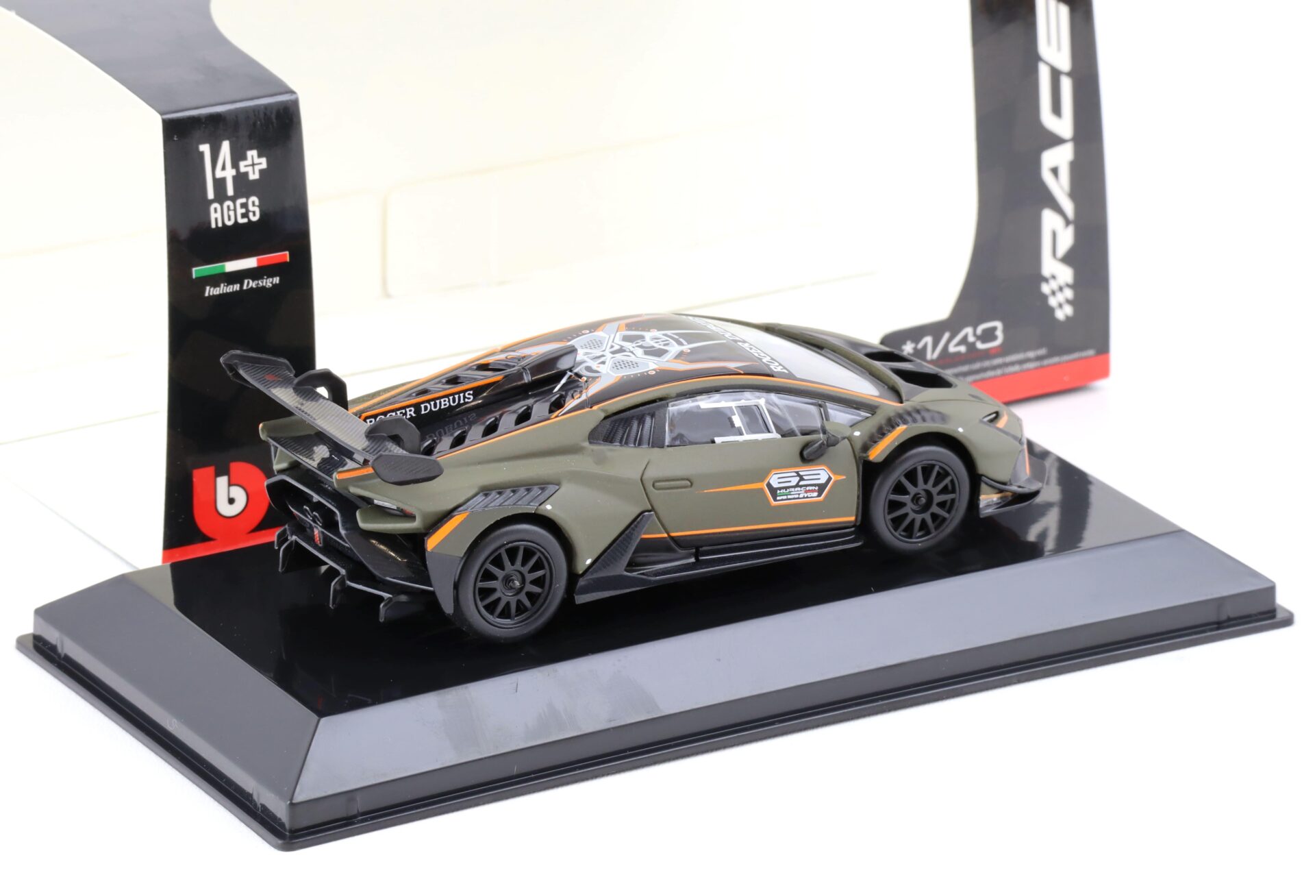 1:43 Bburago Lamborghini HuracÃ¡n Super Trofeo EVO2 matt green #63
