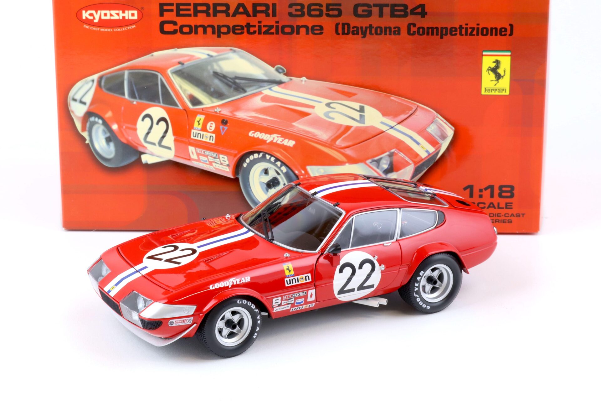 1:18 Kyosho Ferrari 365 GTB4 Competizione Daytona #22 red 1973