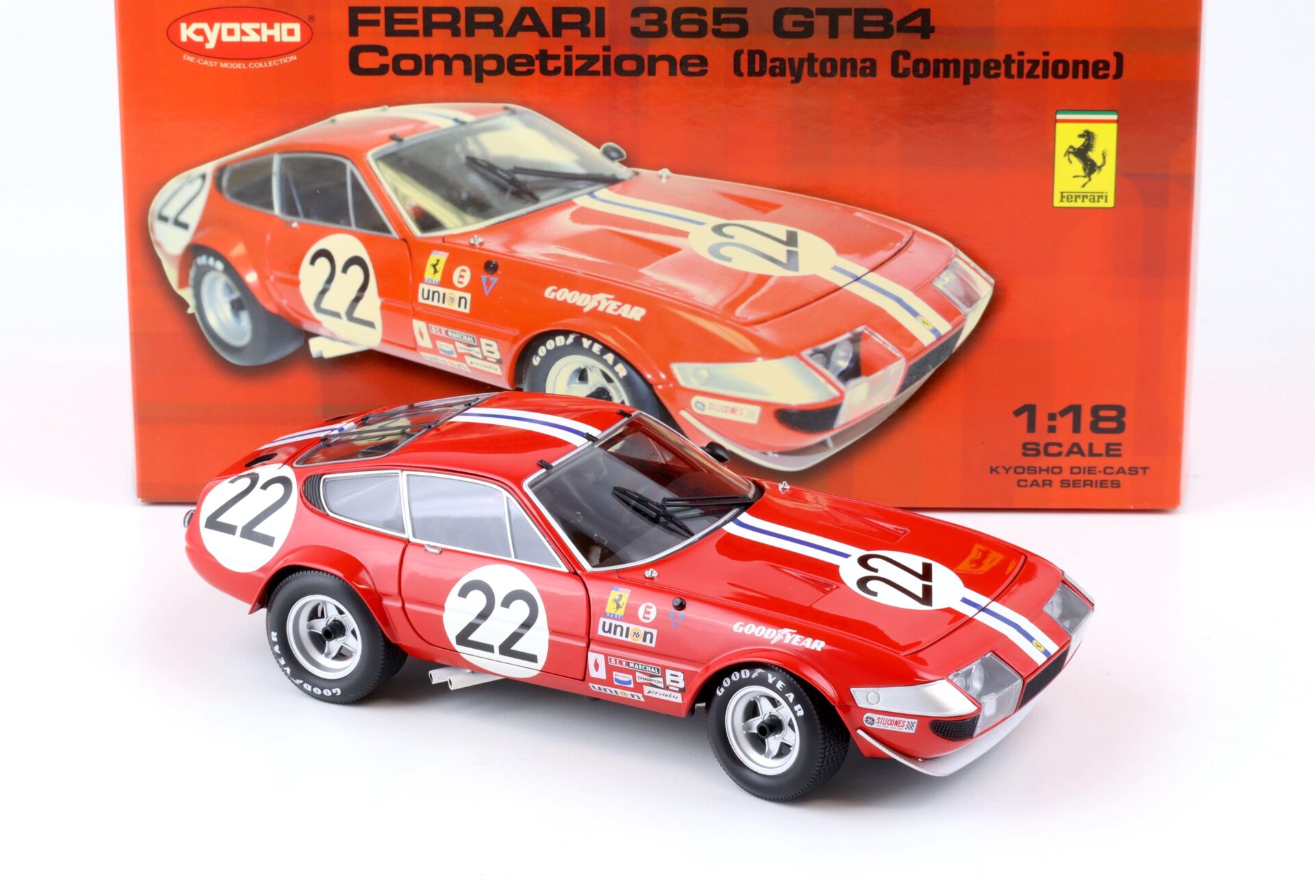 1:18 Kyosho Ferrari 365 GTB4 Competizione Daytona #22 red 1973