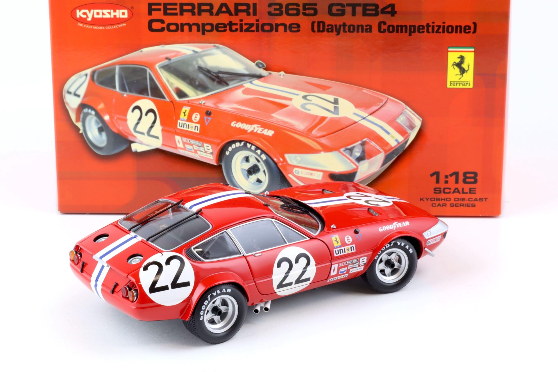 1:18 Kyosho Ferrari 365 GTB4 Competizione Daytona #22 red 1973