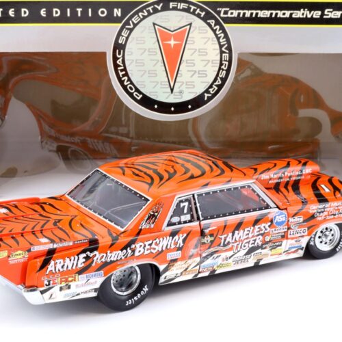 1:18 Sun Star 1964 Pontiac GTO ARNIE Farmer Beswick Tameless Tiger #7 orange