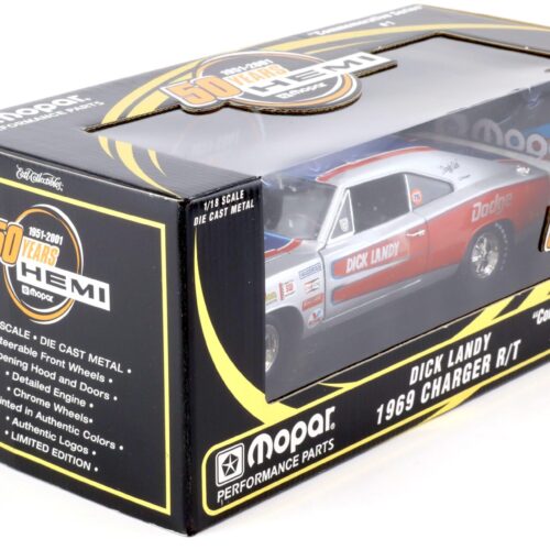 1:18 ERTL 1969 Dodge Charger R/T Dick Landy MOPAR 50 Years Hemi silver/blue/red
