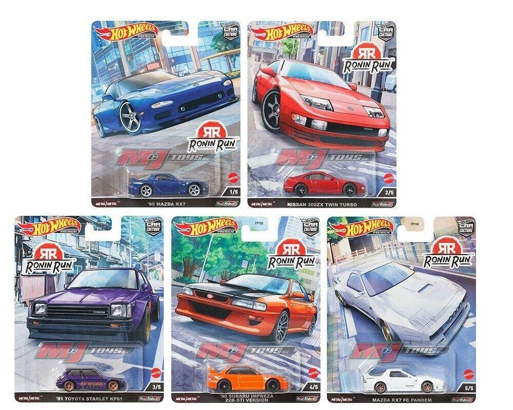 1:64 Hot Wheels Premium Set 2023 Ronin Run Car Culture 5 pcs. Subaru, Nissan, Mazda