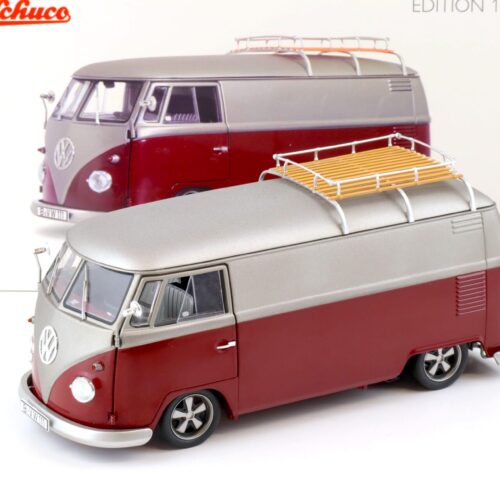 1:18 Schuco VW T1 Lowrider Bus red/ matt silver-grey 450045600