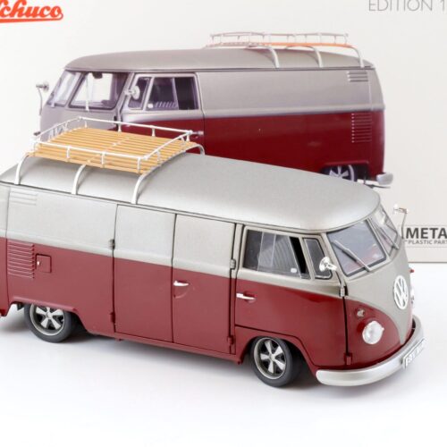 1:18 Schuco VW T1 Lowrider Bus red/ matt silver-grey 450045600