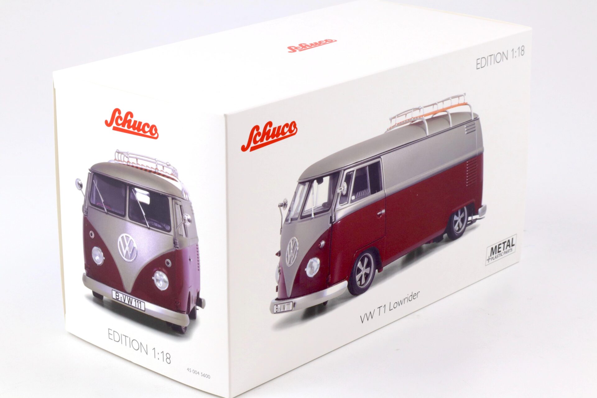 1:18 Schuco VW T1 Lowrider Bus red/ matt silver-grey 450045600