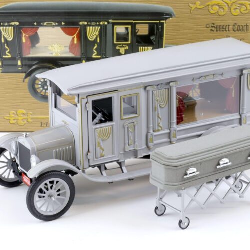 1:18 Precision Miniatures Sunset Coach 1921 Ford Model T Hearse grey