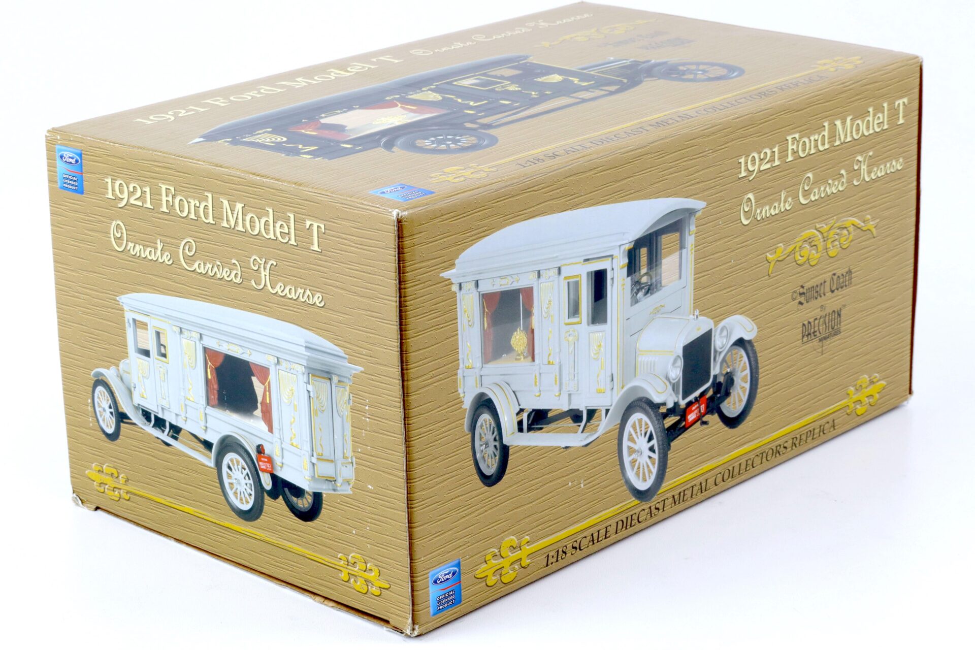 1:18 Precision Miniatures Sunset Coach 1921 Ford Model T Hearse grey