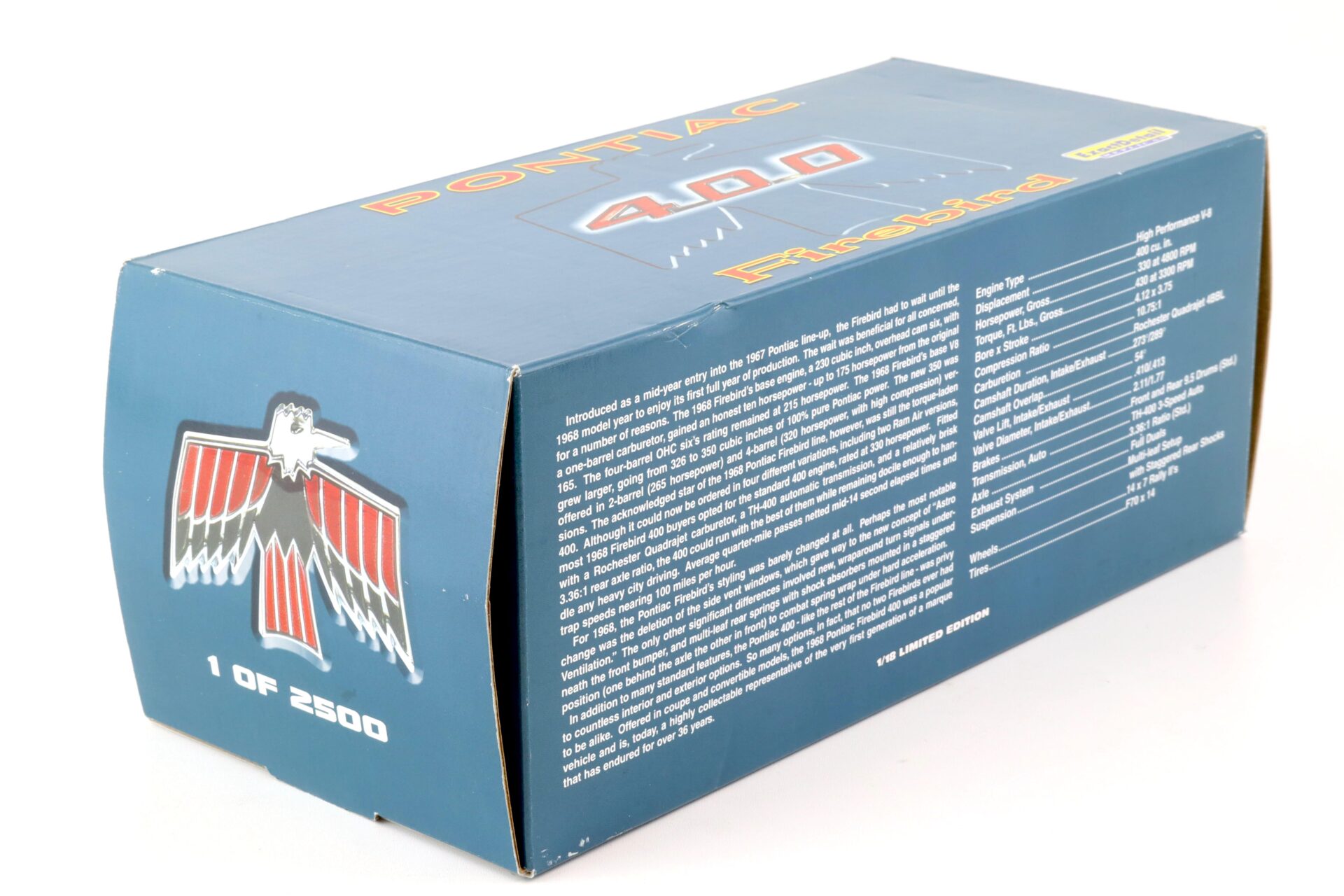 1:18 Exact Detail 1968 Pontiac Firebird 400 Coupe blue metallic/ vinyl roof