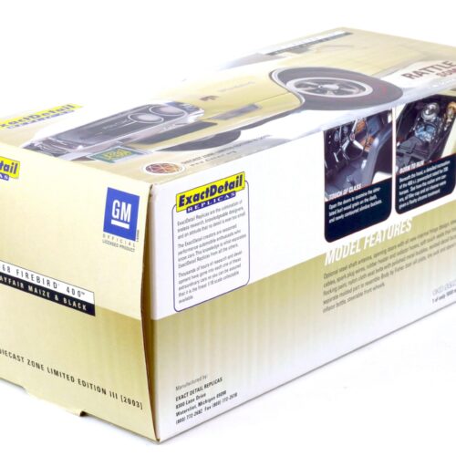 1:18 Exact Detail 1968 Pontiac Firebird 400 Coupe Mayfair Maize & black