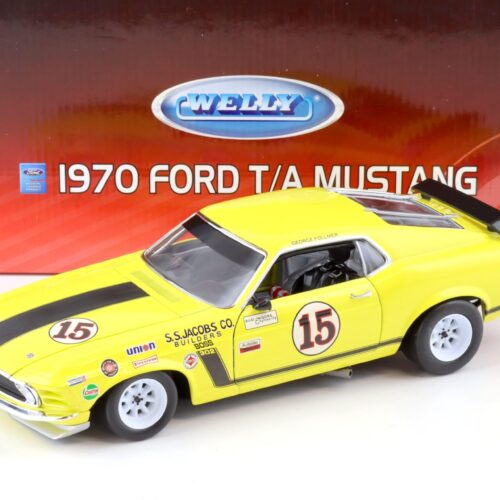 1:18 Welly Premium 1970 Ford T/A Mustang Boss 302 George Follmer #15 yellow