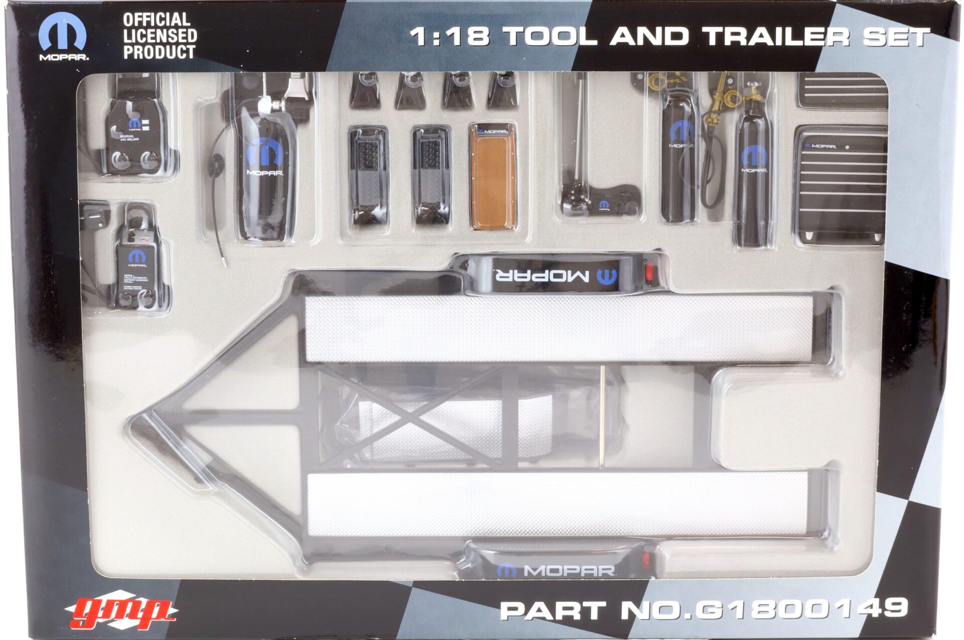 1:18 GMP SHOP TOOL and Trailer SET MOPAR black G1800149