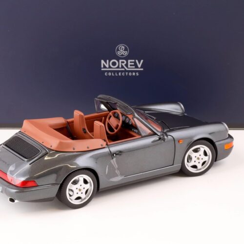 1:18 Norev Porsche 911 (964) Carrera 2 Cabriolet 1990 grey metallic/ brown
