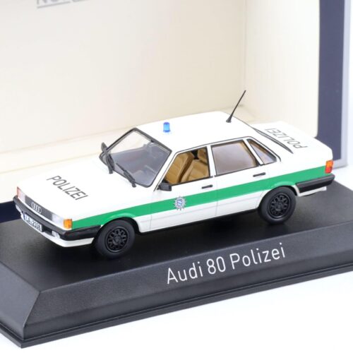 1:43 Norev Audi 80 Limousine B2 POLIZEI Niederkaltenkirchen white/green 1979