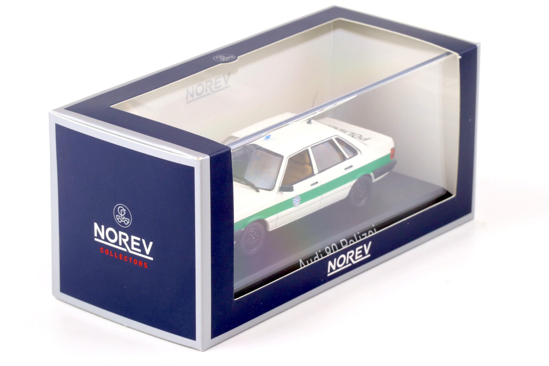 1:43 Norev Audi 80 Limousine B2 POLIZEI Niederkaltenkirchen white/green 1979