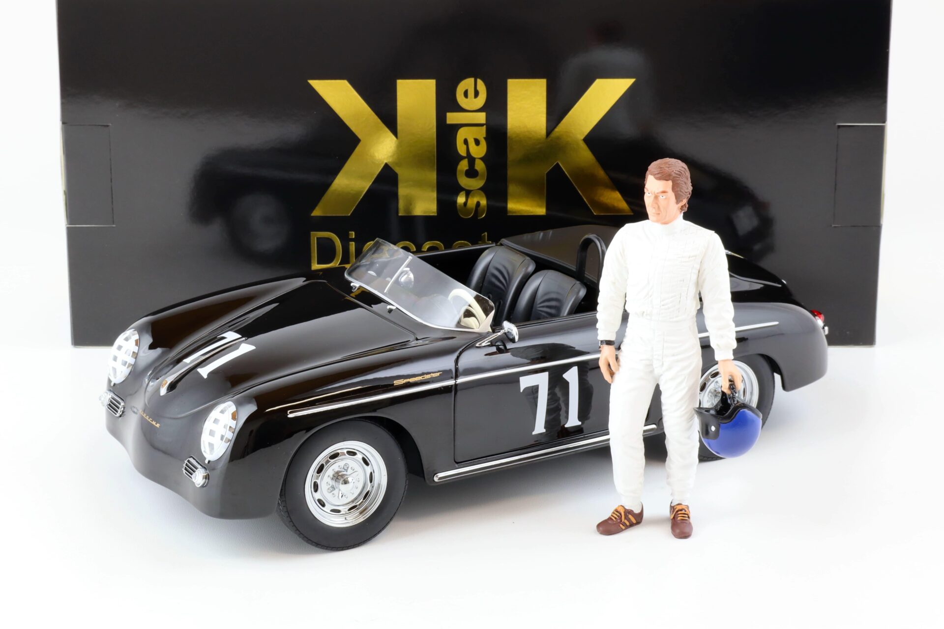 1:12 KK-Scale SET Porsche 356A Speedster 1955 black #71+ Steve McQueen Figur