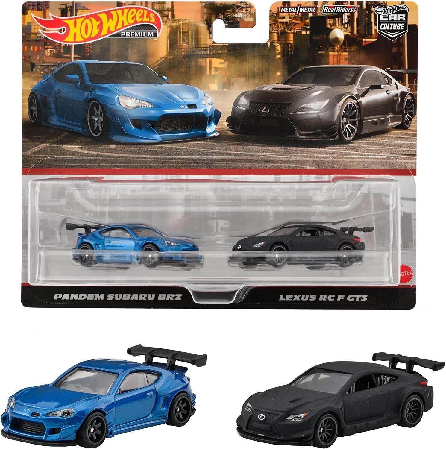 1:64 Hot Wheels 2023 Premium 2-Pack Pandem Subaru BRZ & Lexus RC F GT3
