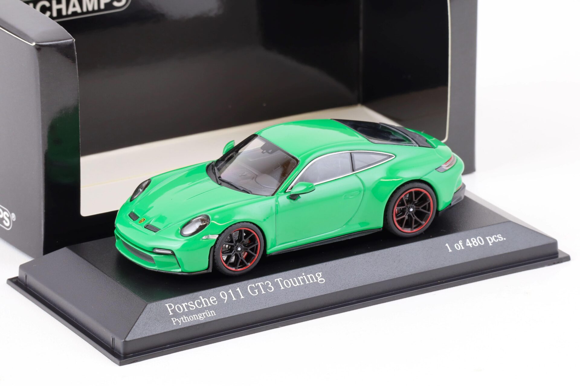1:43 Minichamps Porsche 911 (992) GT3 Touring 2021 Python green/ black wheels