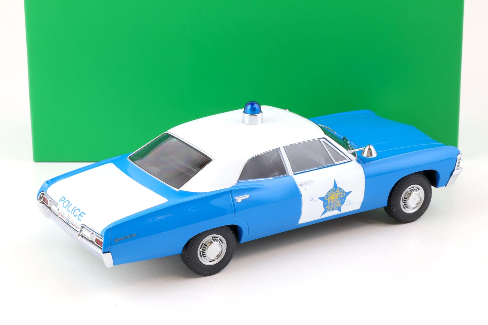 1:18 Greenlight 1967 Chevrolet Biscayne Police Car Chicago CPD blue/ white