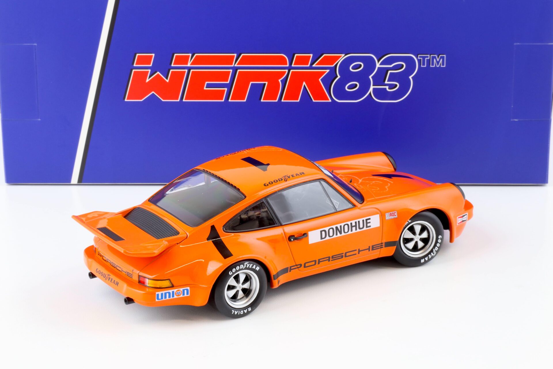 1:18 WERK83 Porsche 911 Carrera 3.0 RSR #1 Sieger IROC 1974 Mark Donohue orange