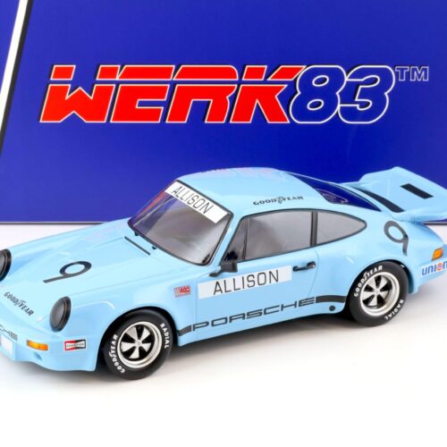 1:18 WERK83 Porsche 911 Carrera 3.0 RSR #9 IROC Riverside 1974 Allison blue