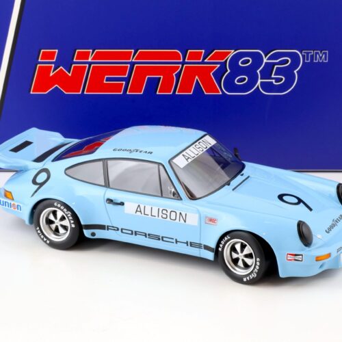 1:18 WERK83 Porsche 911 Carrera 3.0 RSR #9 IROC Riverside 1974 Allison blue