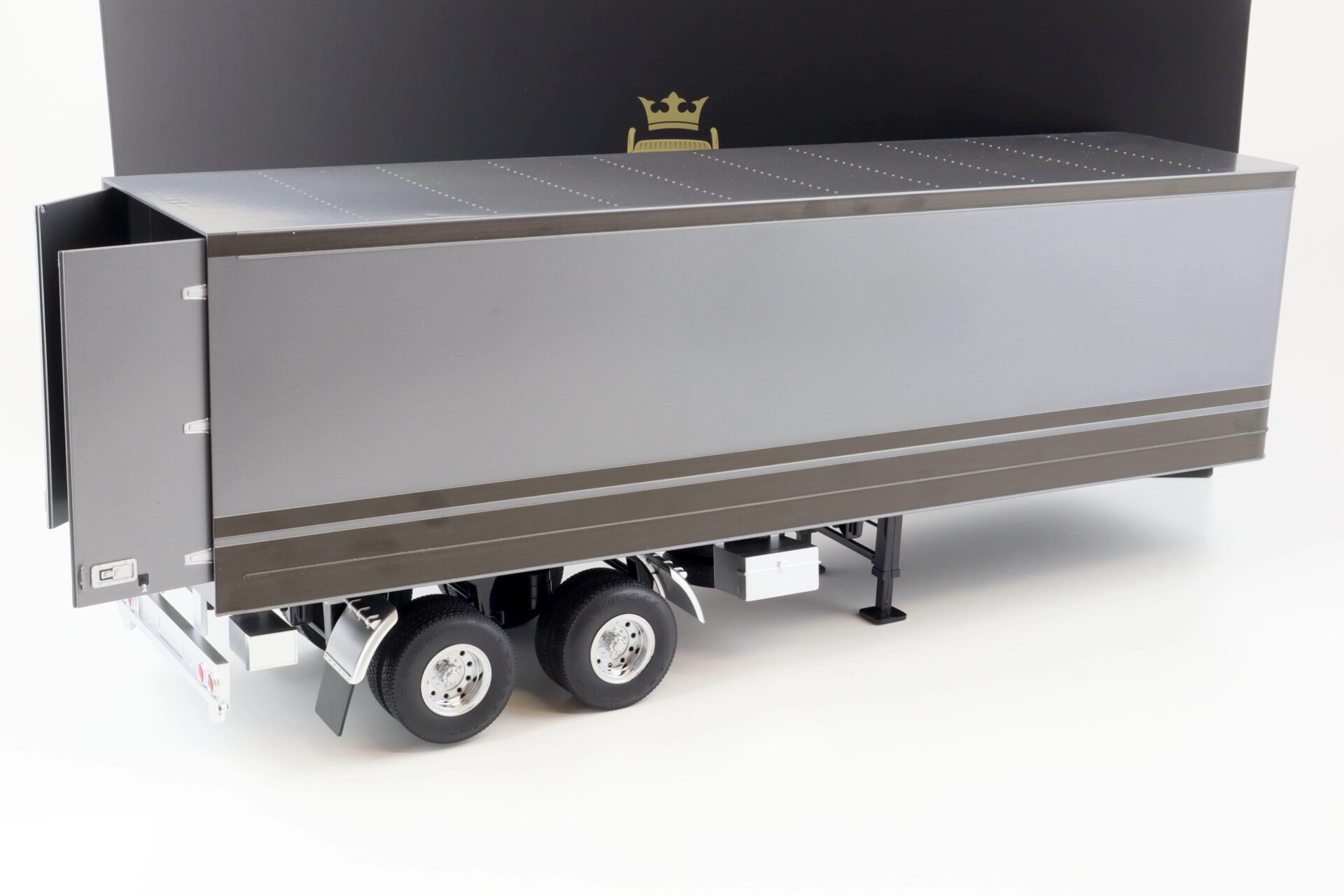 1:18 Road Kings Semi-Trailer Koffer Anhänger LKW grey metallic/ anthrazit
