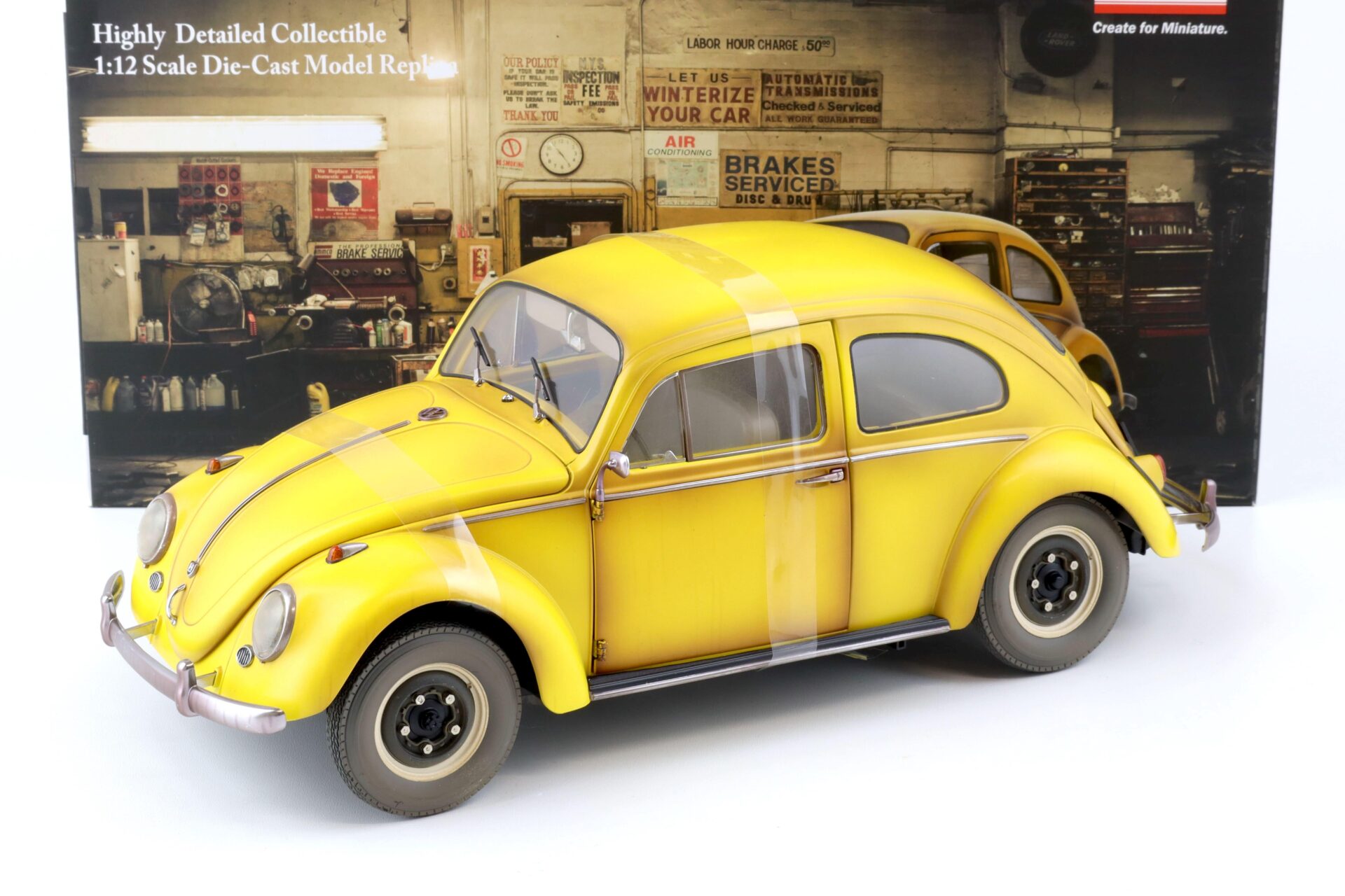 1:12 Sun Star 1961 VW Beetle Käfer Saloon yellow bee rusty and dusty Version 5219