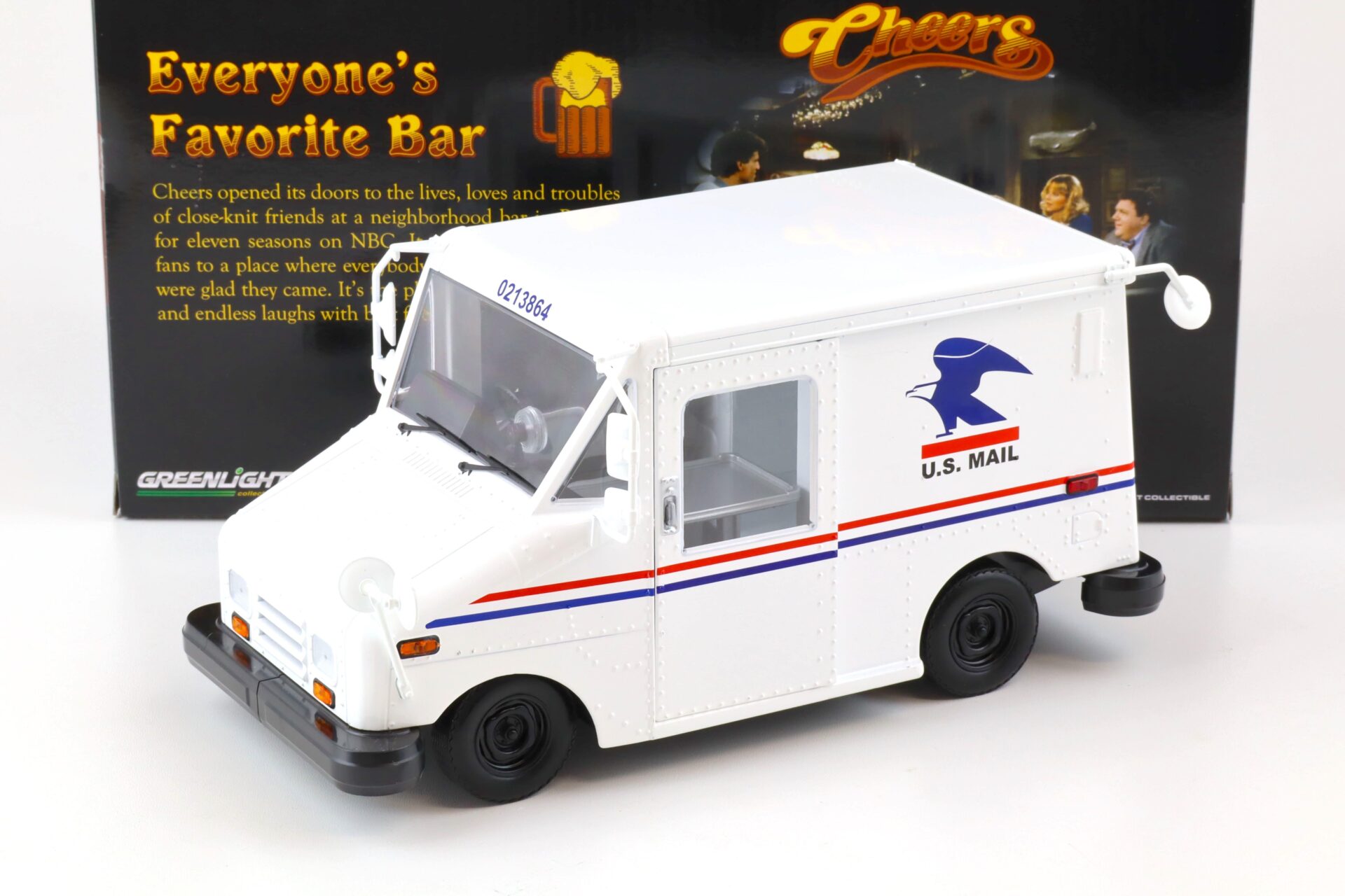 1:18 Greenlight US MAIL Long-Life Postal Service Delivery Van TV Series CHEERS white