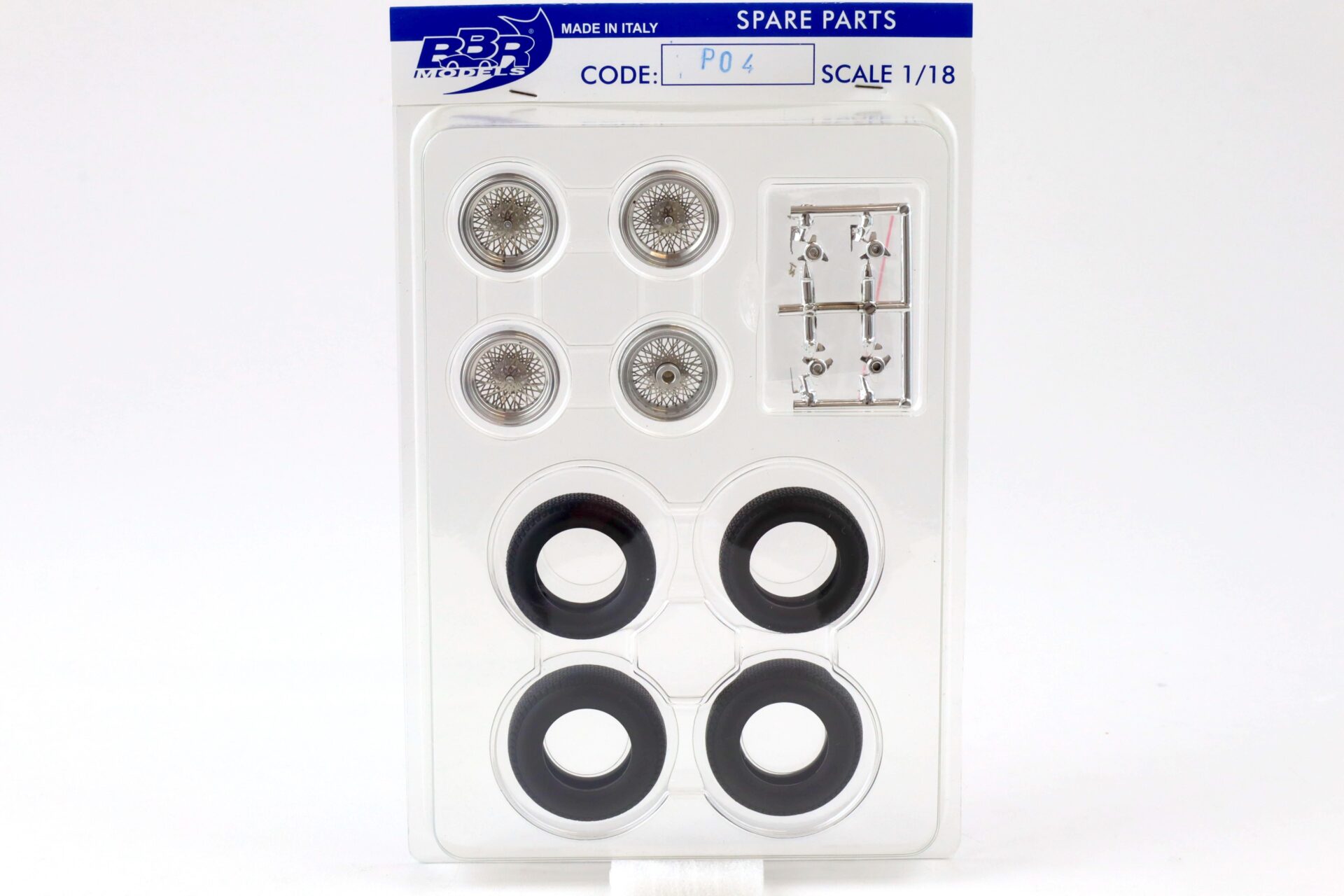 1:18 BBR Zubehör Aluminium Wheel Tire Set 4 pcs. 2x Front and 2x Rear wheels P04