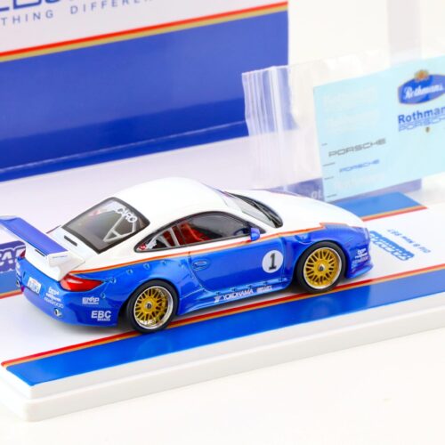 1:43 Tarmac Works Porsche 911 Old & New 997 blue/ white #1