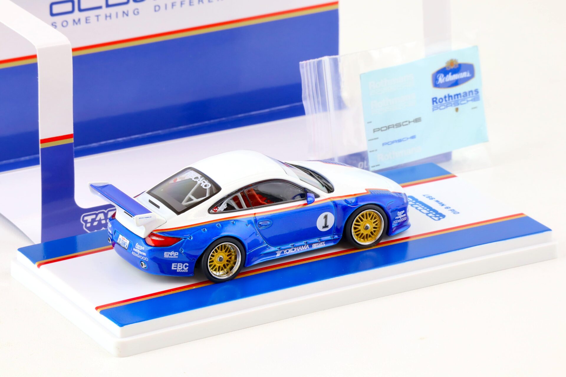 1:43 Tarmac Works Porsche 911 Old & New 997 blue/ white #1
