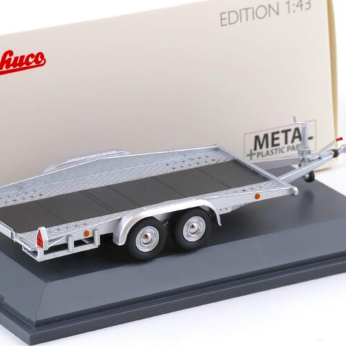 1:43 Schuco Autoanhänger Car Trailer silver 450376500