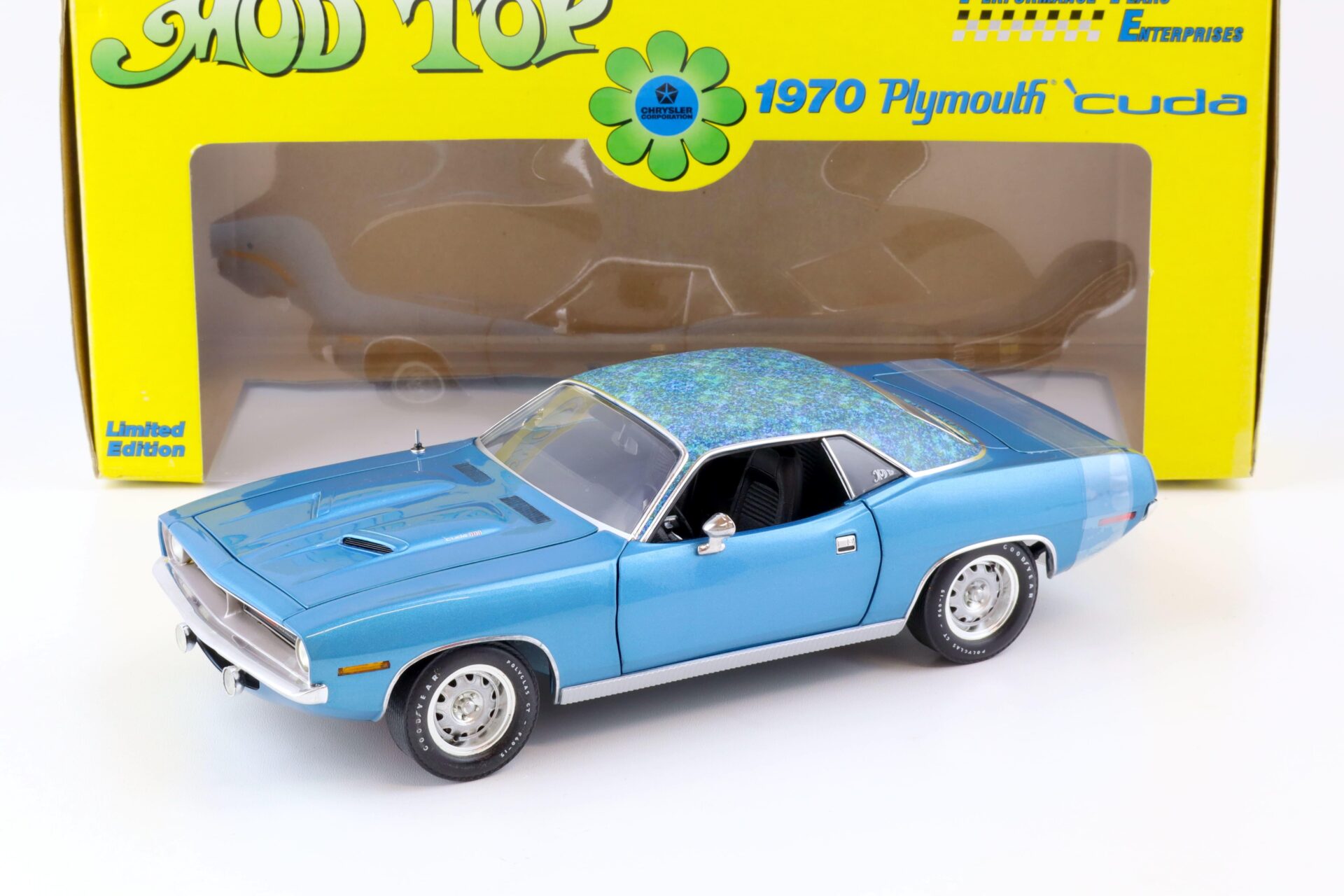 1:18 Highway61 Plymouth Cuda 383 Coupe 1970 MOD TOP blue metallic Limited