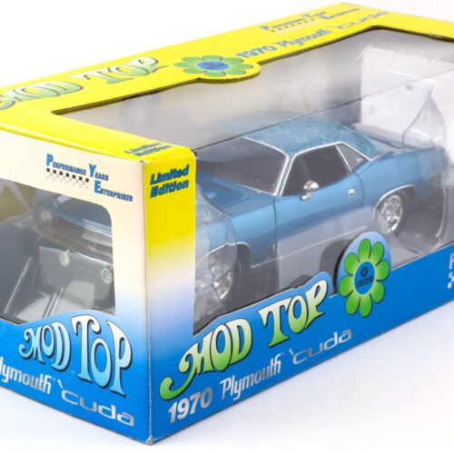 1:18 Highway61 Plymouth Cuda 383 Coupe 1970 MOD TOP blue metallic Limited
