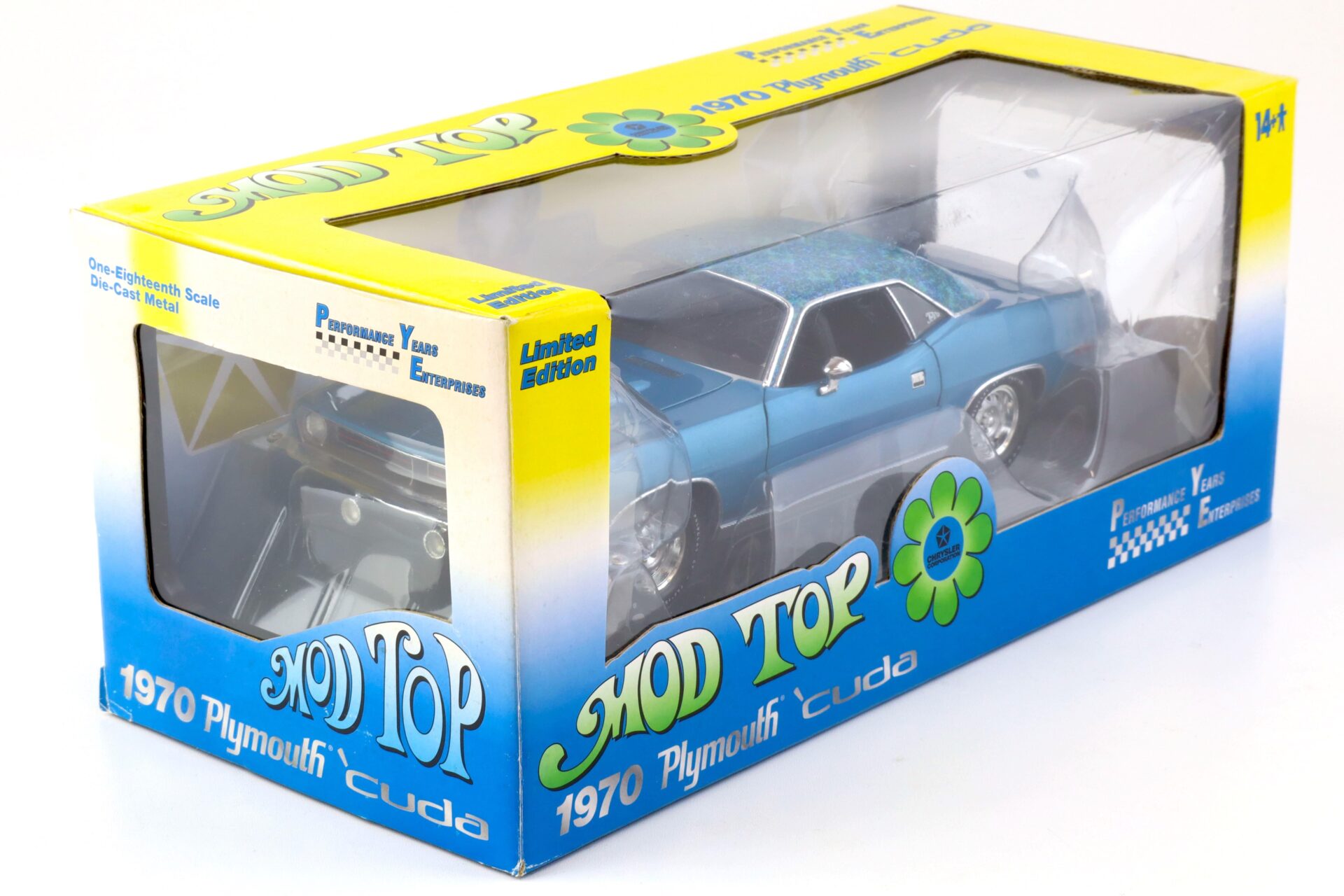 1:18 Highway61 Plymouth Cuda 383 Coupe 1970 MOD TOP blue metallic Limited