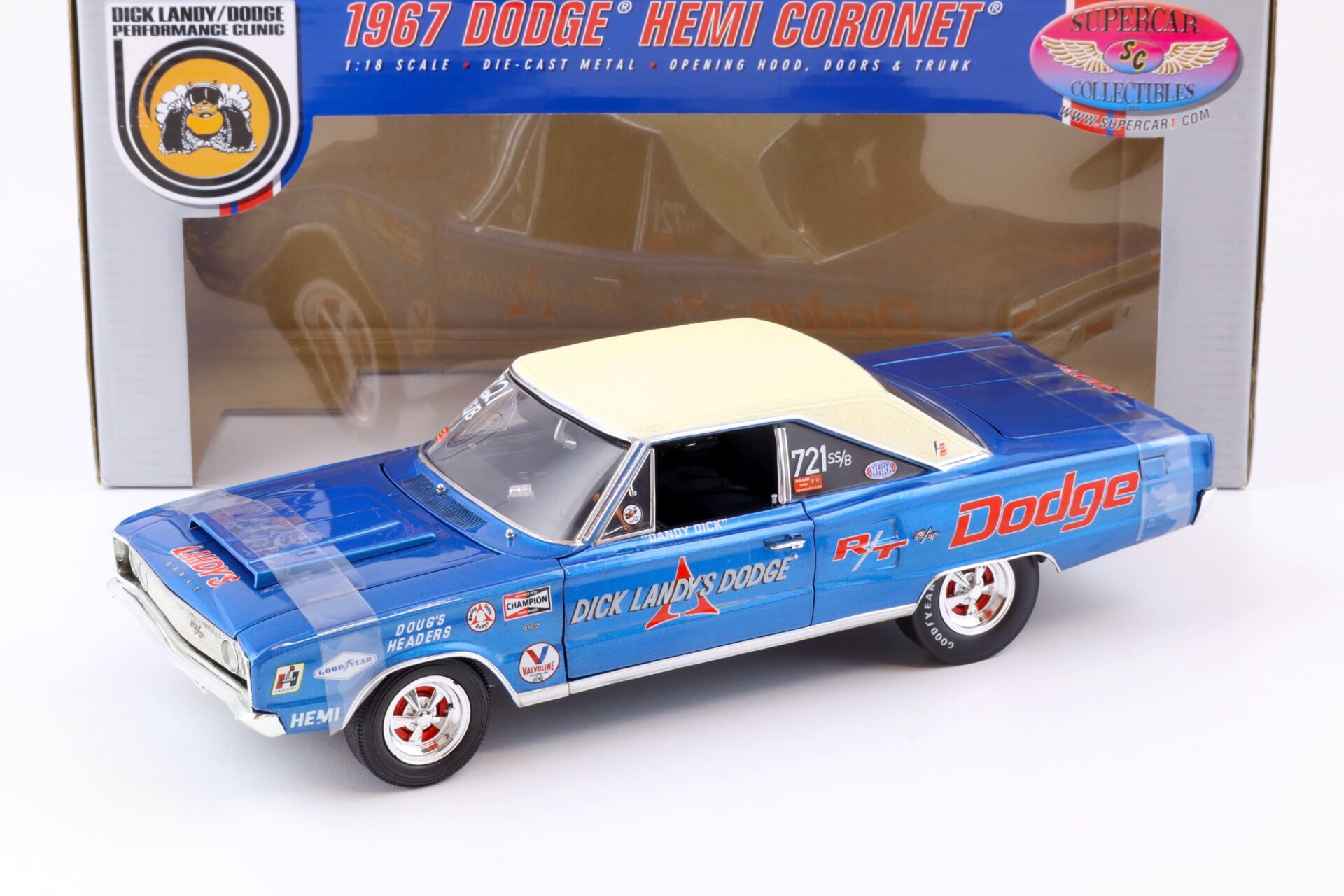 ID 77591 orig 1.jpg 1:18 Highway61 Supercar 1967 Dodge Hemi Coronet Dick Landy #721SS/B Dandy Dick blue