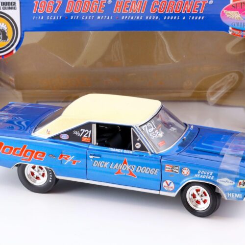 1:18 Highway61 Supercar 1967 Dodge Hemi Coronet Dick Landy #721SS/B Dandy Dick blue