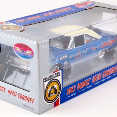 1:18 Highway61 Supercar 1967 Dodge Hemi Coronet Dick Landy #721SS/B Dandy Dick blue