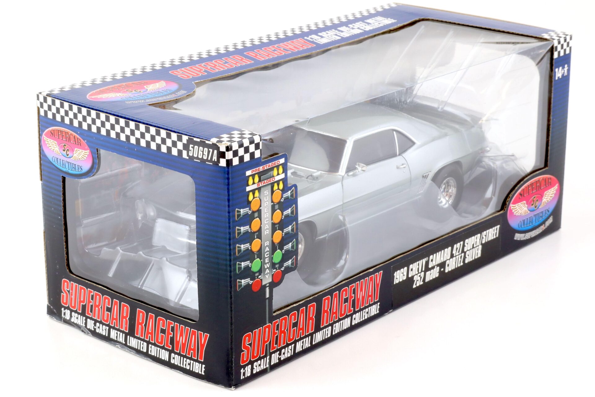 1:18 Highway61 Supercar 1969 Chevrolet Camaro 427 Super/Street Coupe Cortez silver