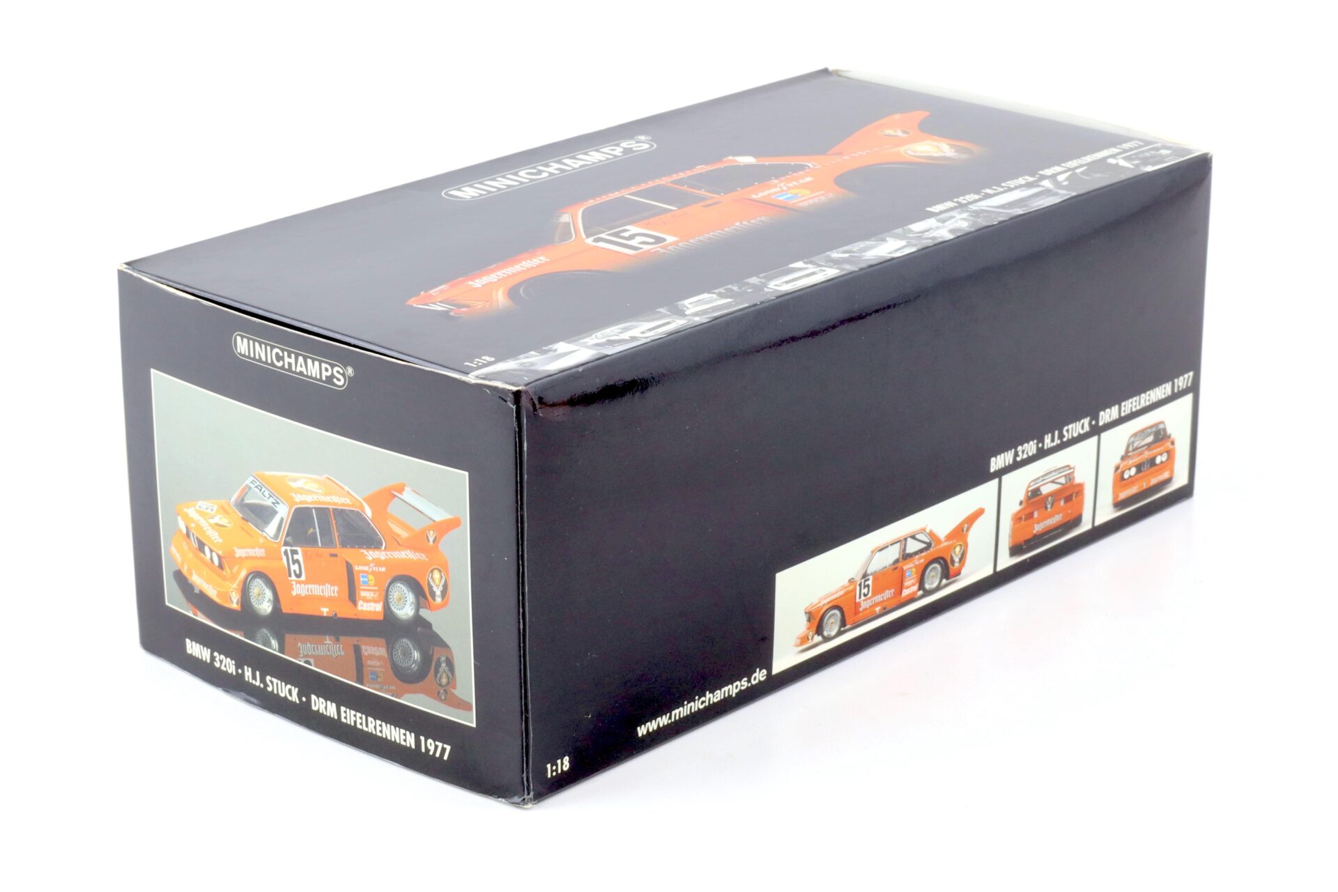1:18 Minichamps BMW 320i Jägermeister H.J. Stuck #15 Winner DRM Eifelrennen 1977