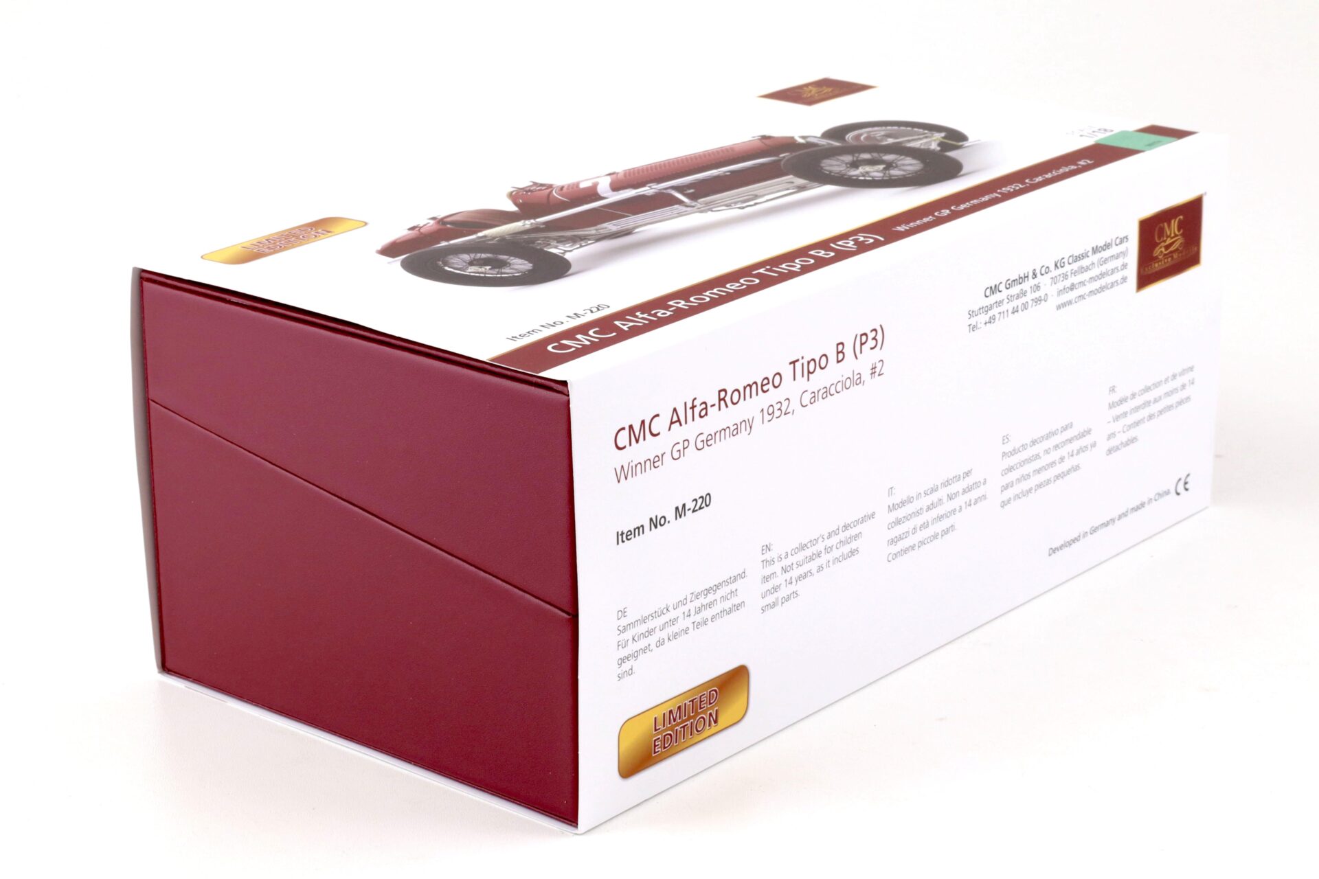 1:18 CMC Alfa Romeo Tipo B P3 Winner GP Germany 1932 Caracciola #2 M-220
