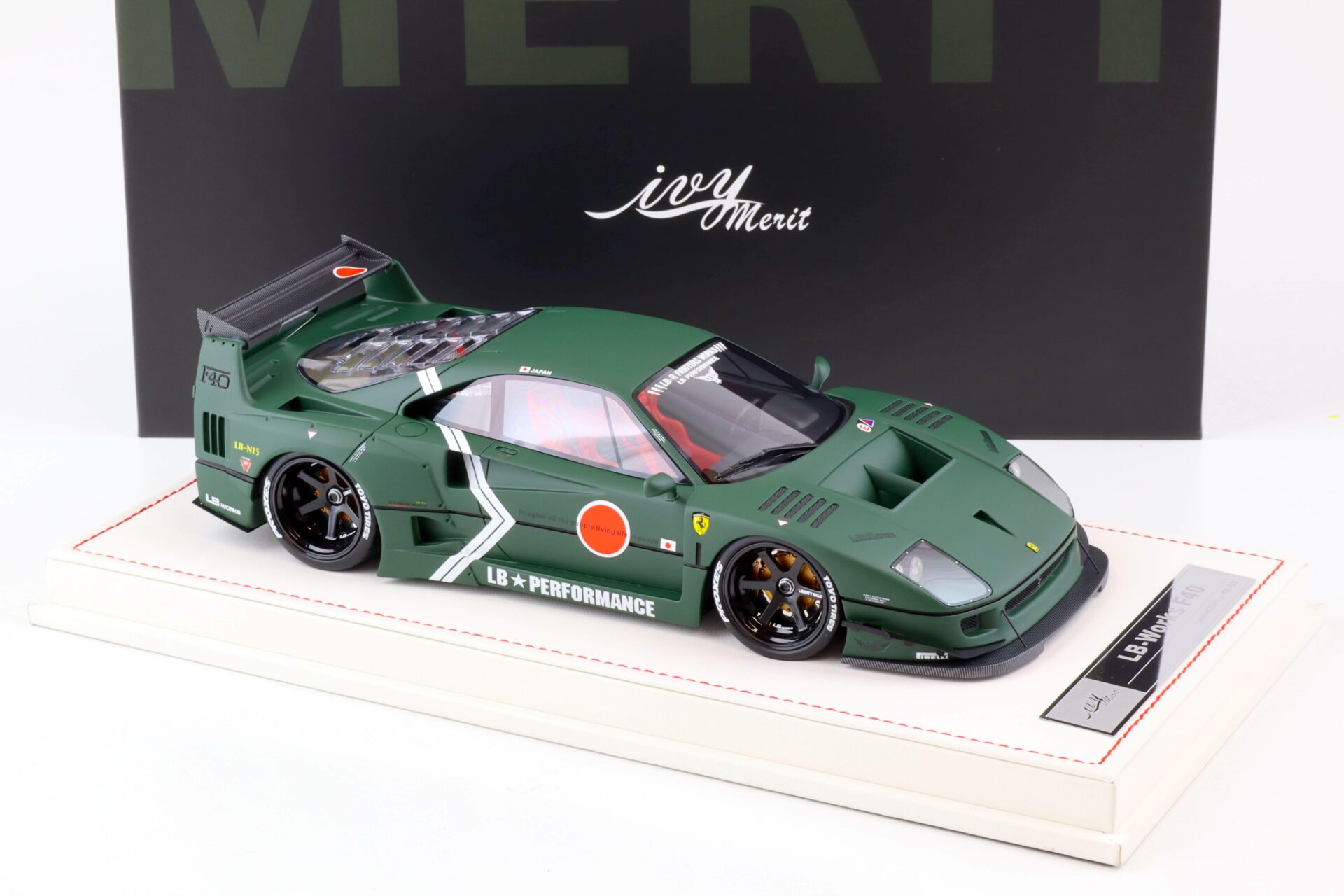 1:18 Ivy Model Merit Ferrari F40 LB Works LBWK Fighter green - Limited 69 pcs.