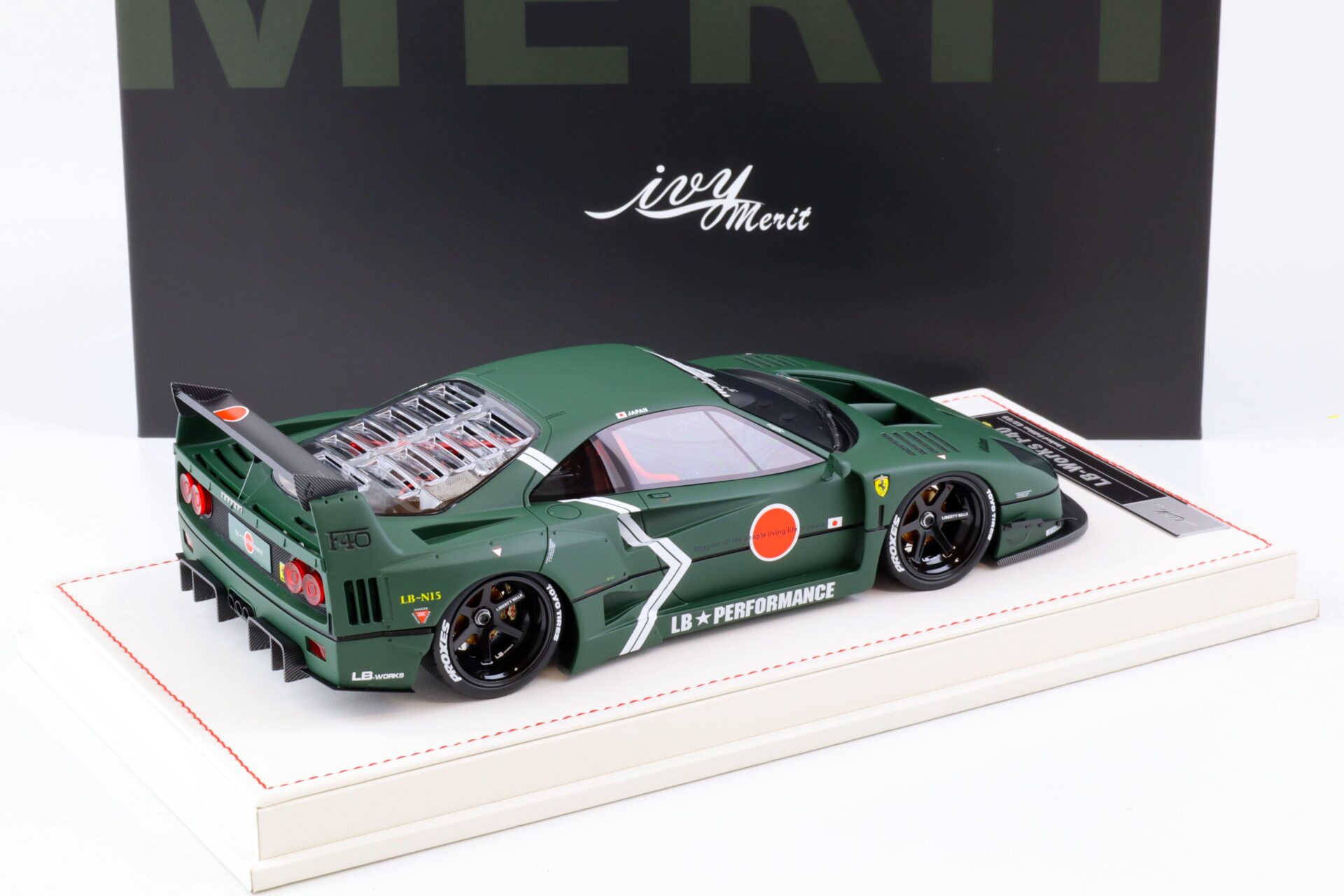 1:18 Ivy Model Merit Ferrari F40 LB Works LBWK Fighter green - Limited 69 pcs.