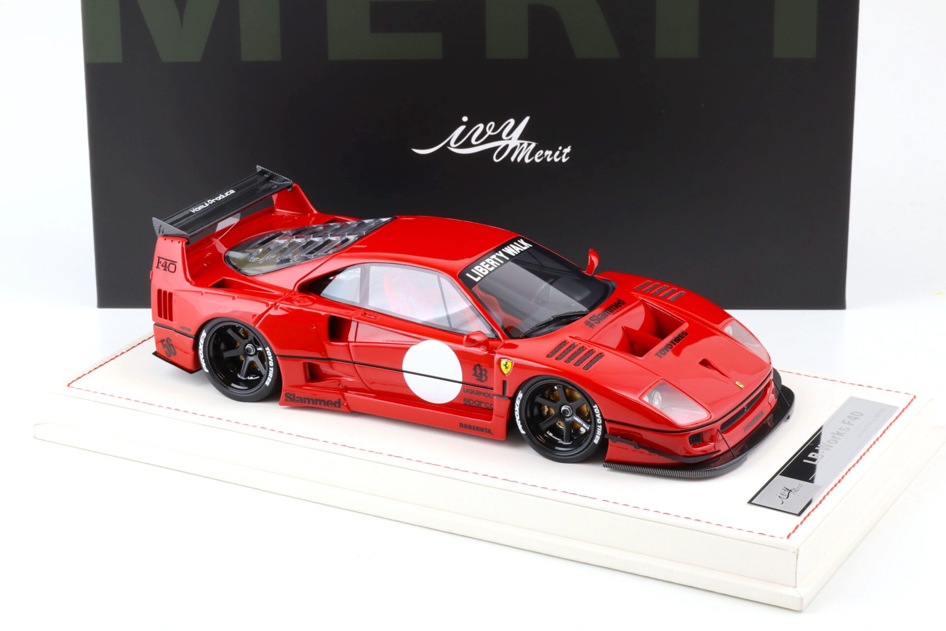 1:18 Ivy Model Merit Ferrari F40 LB Works LBWK Rosso Corsa red - Limited 99 pcs.