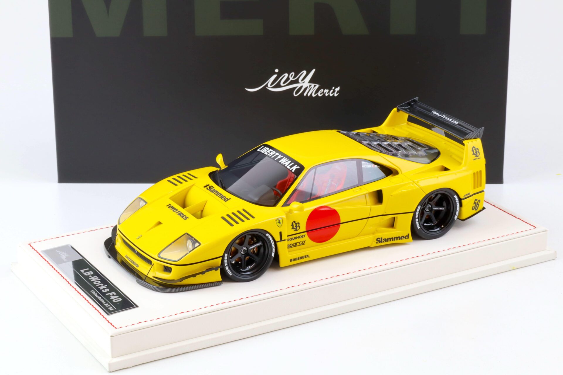 1:18 Ivy Model Merit Ferrari F40 LB Works LBWK Modena yellow - Limited 69 pcs.