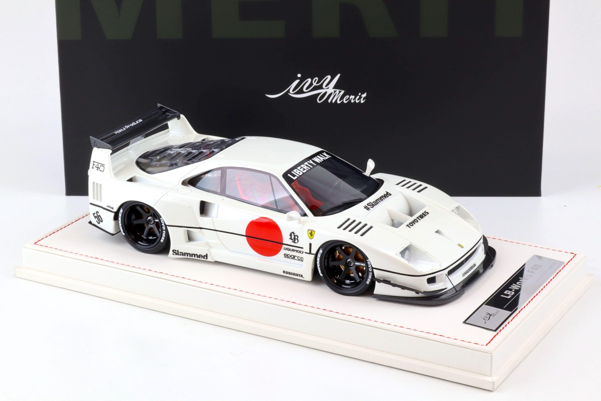 1:18 Ivy Model Merit Ferrari F40 LB Works LBWK pearl white - Limited 99 pcs.