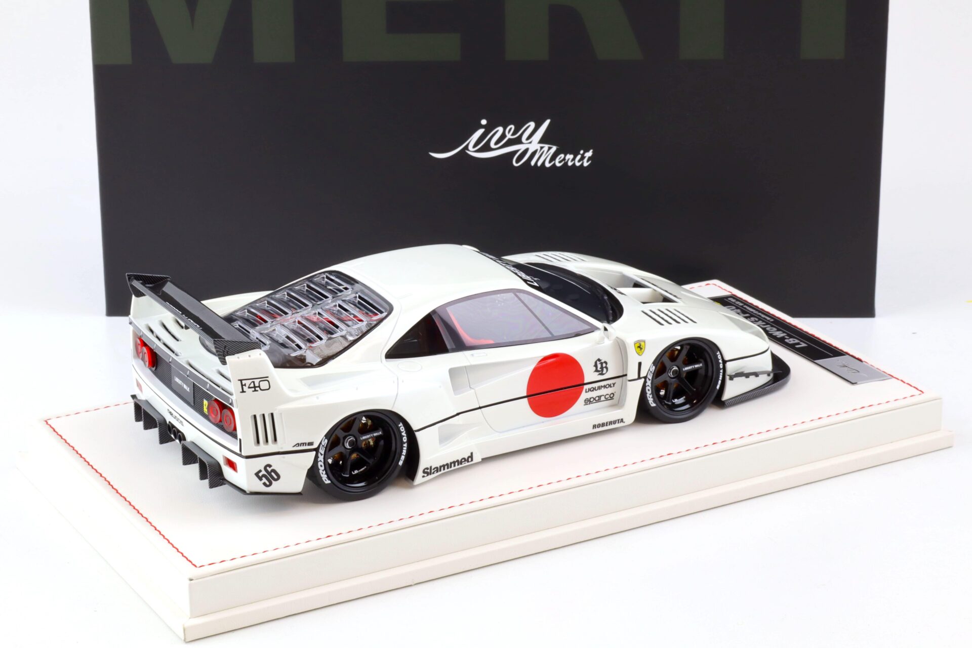 1:18 Ivy Model Merit Ferrari F40 LB Works LBWK pearl white - Limited 99 pcs.