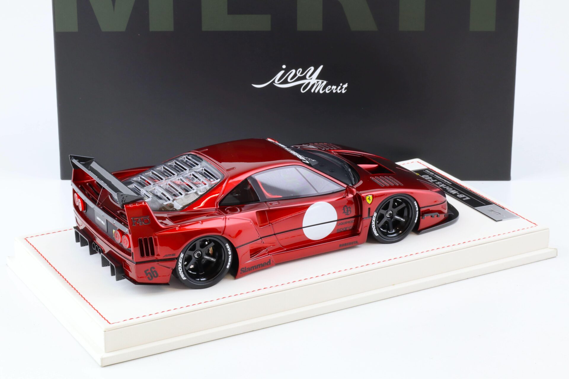 1:18 Ivy Model Merit Ferrari F40 LB Works LBWK Burgundy red - Limited 88 pcs.