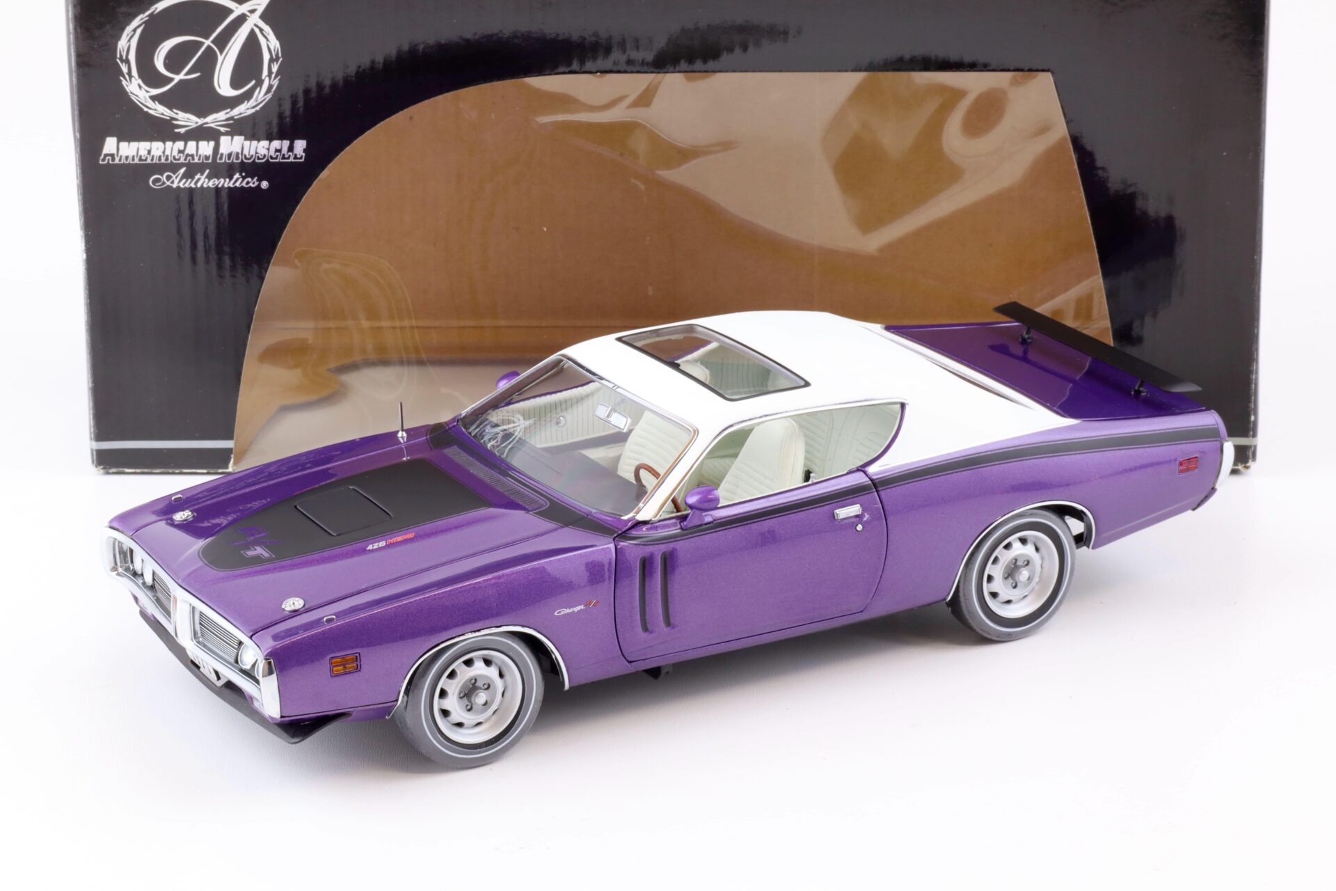 ID 78629 orig.jpg 1:18 ERTL Authentics 1971 Dodge Charger R/T Coupe purple/ white roof